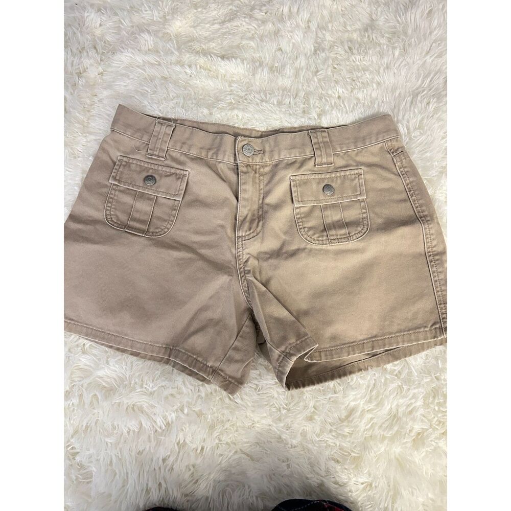 Royal Robbins Vintage Tan Khaki Cargo Shorts Snap Flap Pockets Size 8